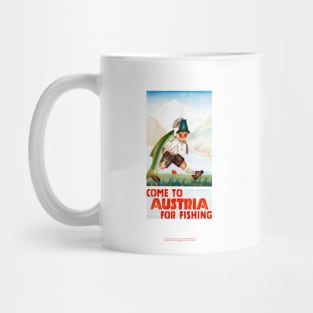 Vintage Travel Poster Austria For Fishing Mug